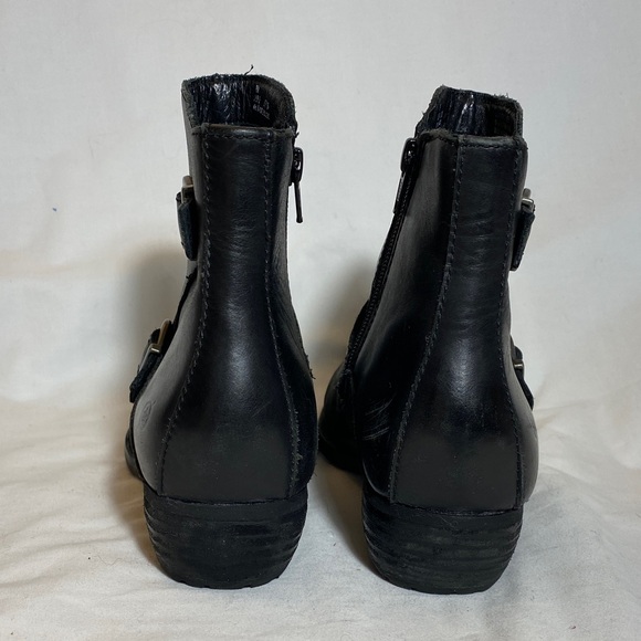 Born Black Leather Ankle Boots with Decorative Buckles - Women-8 - Picture 2 of 13